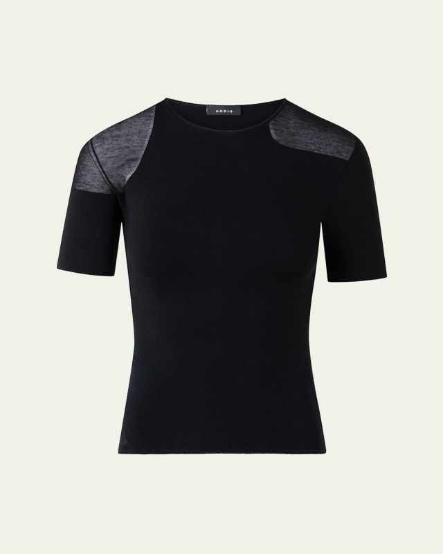 Sheer Inset Knit Top